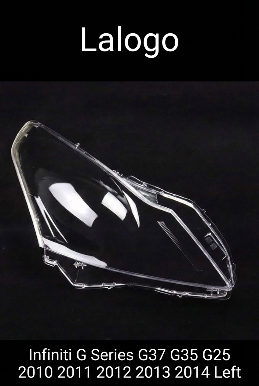 Headlight shell/Headlight lens/Headlamp cover for Infiniti G Series G37 G35 G25 ,Year 2010,2011,2012,2013,2014, Driver Side/Left Front
