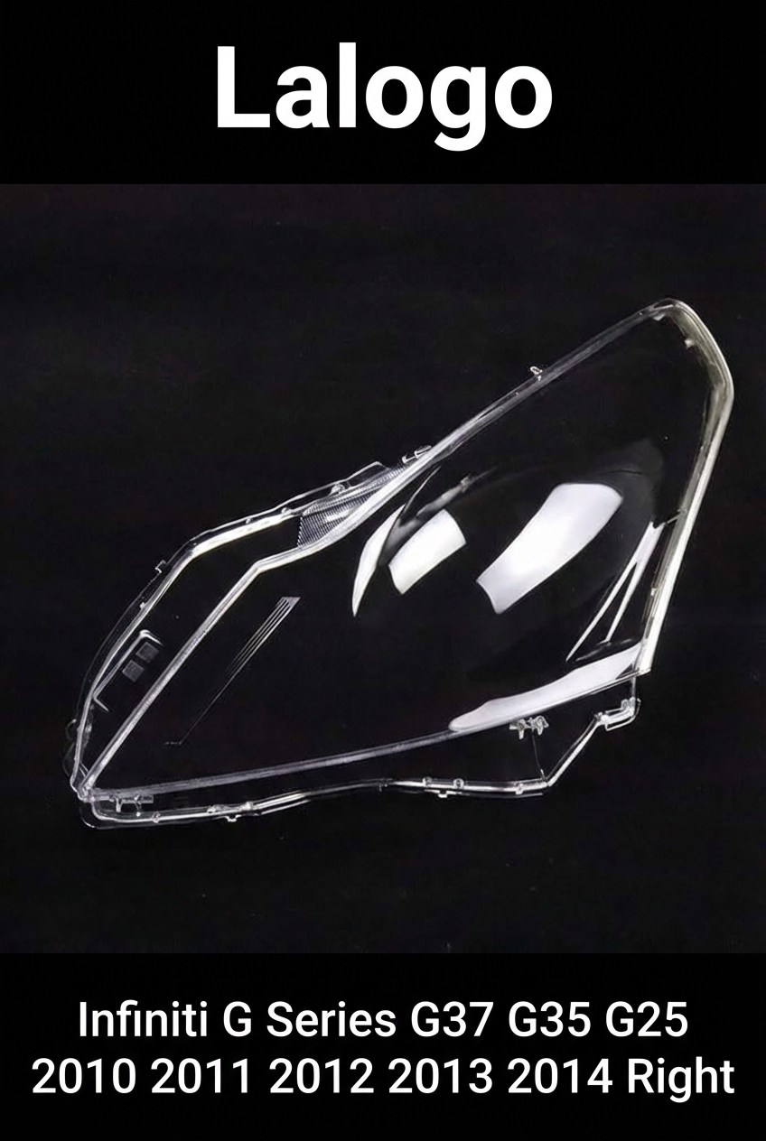 Headlight shell/Headlight lens/Headlamp cover for Infiniti G Series G37 G35 G25 ,Year 2010,2011,2012,2013,2014, Pilot Side/Right Front