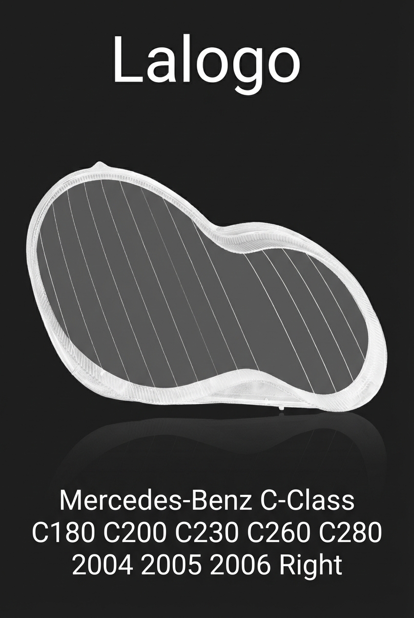 Headlight shell/Headlight lens/Headlamp cover for Mercedes-Benz C-Class C180 C200 C230 C260 C280 ,Year 2004,2005,2006, Pilot Side/Right Front