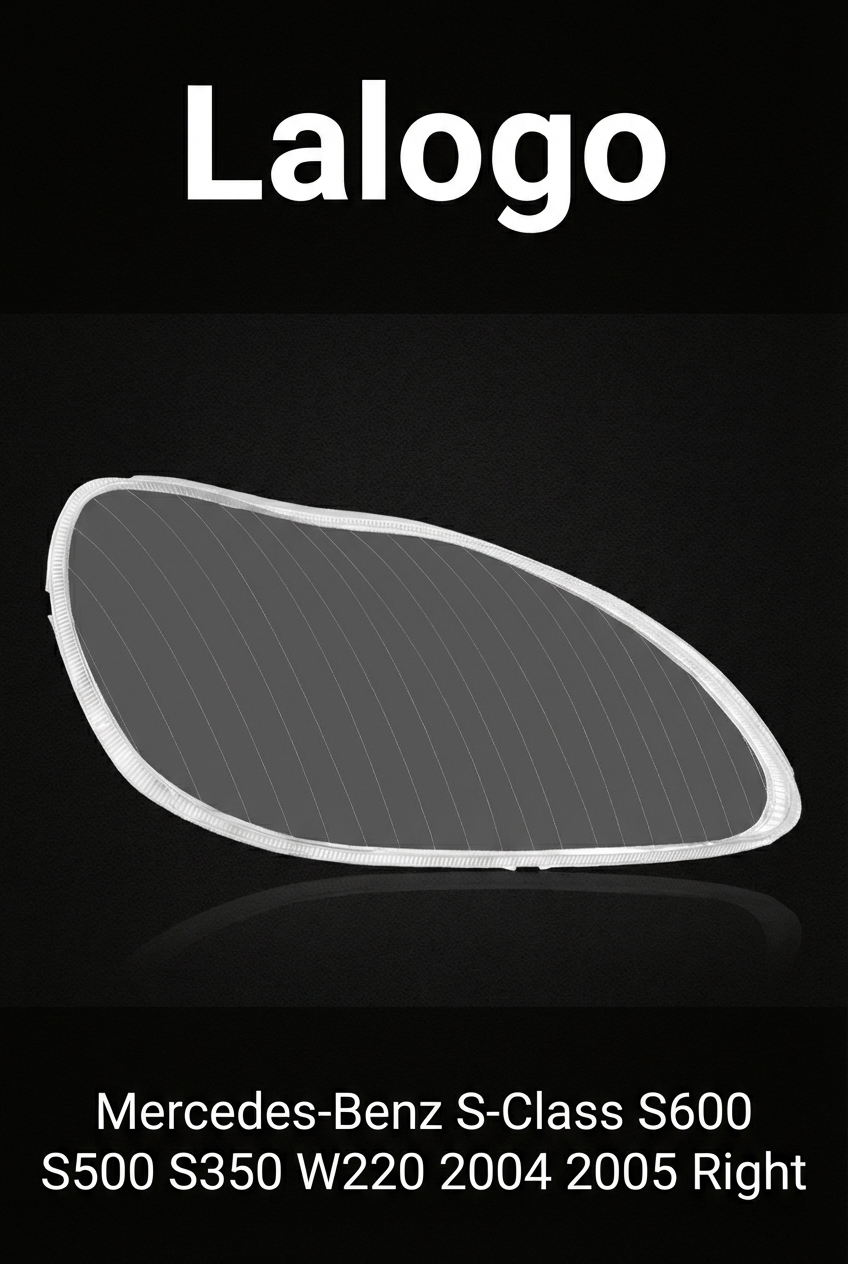 Headlight shell/Headlight lens/Headlamp cover for Mercedes-Benz S-Class S600 S500 S350 W220 ,Year 2004,2005, Pilot Side/Right Front