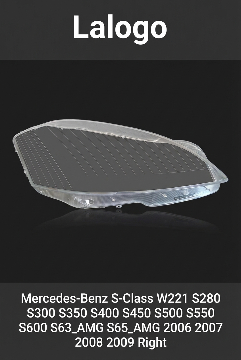 Headlight shell/Headlight lens/Headlamp cover for Mercedes-Benz S-Class W221 ,Year 2006,2007,2008,2009, Pilot Side/Right Front