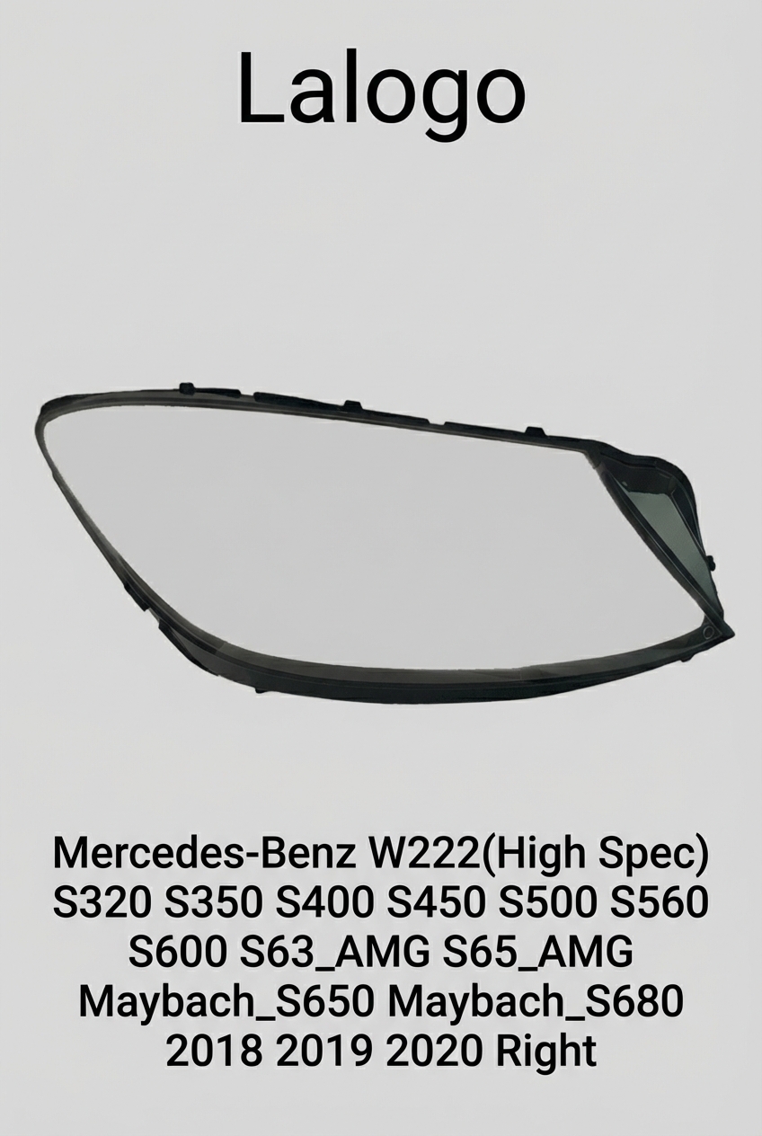 Headlight Glass/Headlight Cover/Headlamp Lens for Mercedes-Benz W222(H) Year 2018,2019,2020 Right Side Pilot Side